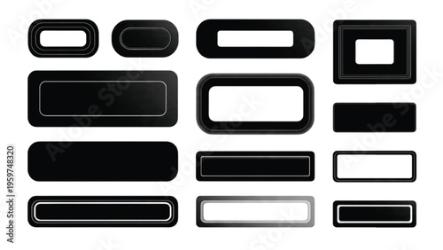 Set of ad spacing and padding silhouettes with margin guides and layout breathing space elements