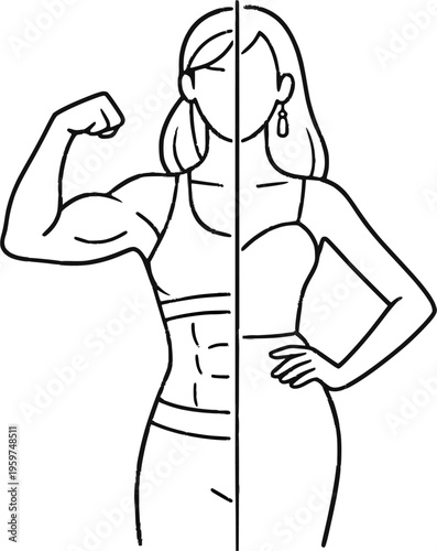 illustration of a woman Gym girl', model girl vector design 