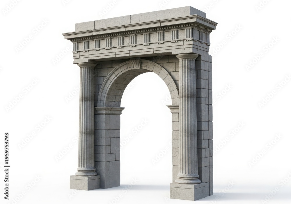 Obraz premium A miniature model of an ancient stone archway with columns
