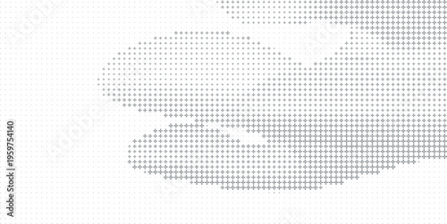 Gray Plus Sign Abstract Pattern on White Dotted Background, Soft Gray Plus Symbol Geometric Texture White Background