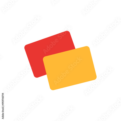 red yellow penalty cards, football referee, colorful vector flat style illustration
