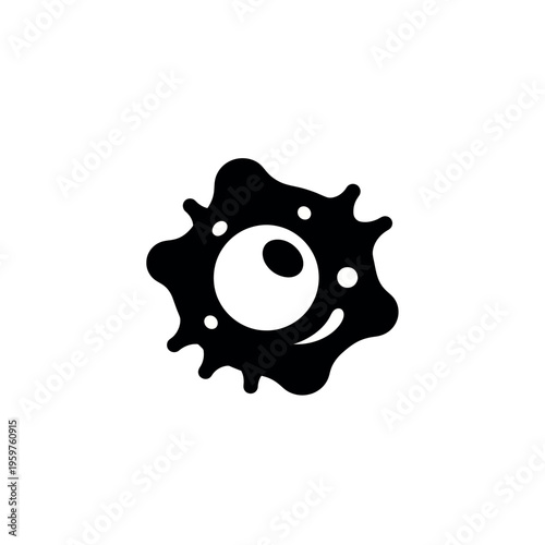 Amoeba cell microorganism biology icon.