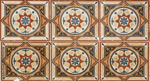 Vintage Moroccan style tiles pattern background