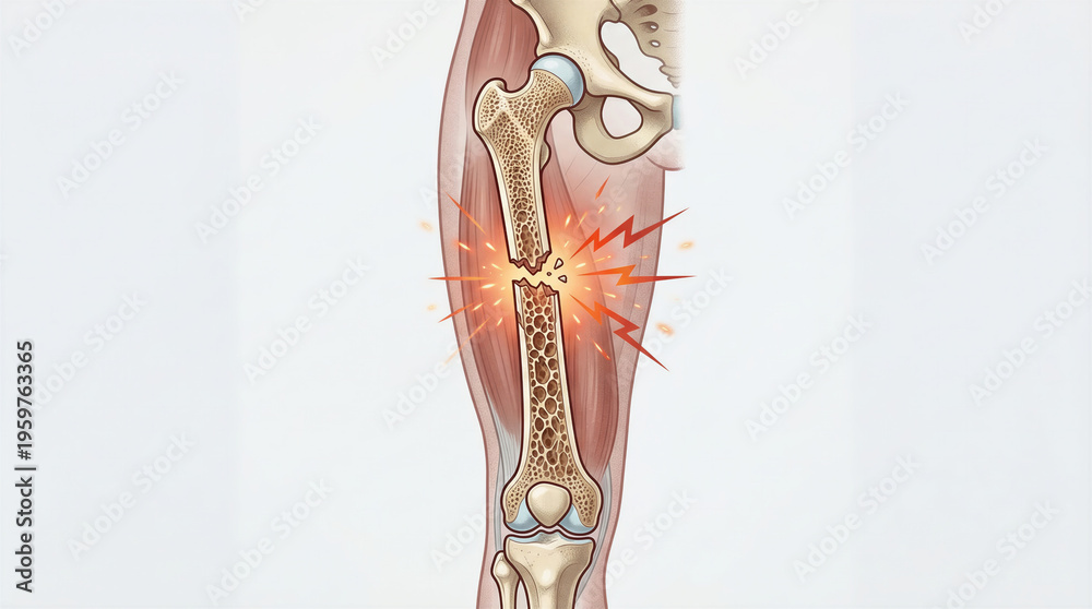 custom made wallpaper toronto digitalHuman femur bone showing a comminuted fracture with pain flashes