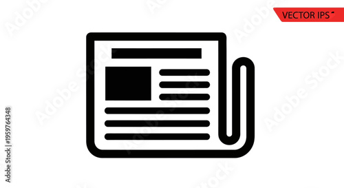 Black icon of a folded newspaper on a plain background emphasizes news and information.