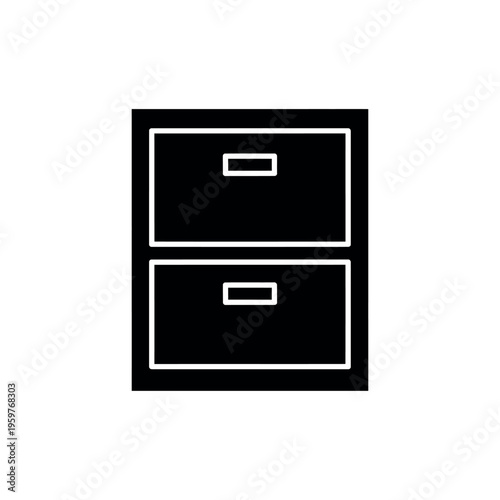 TwoDrawer Filing Cabinet Icon.