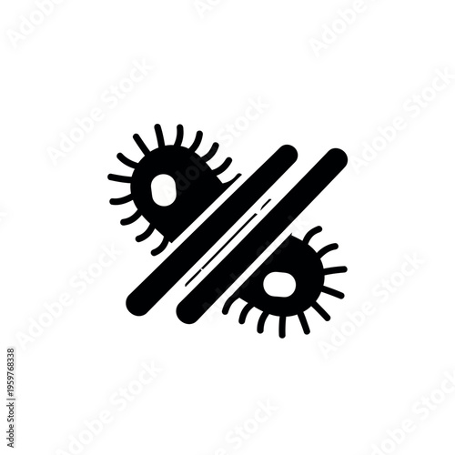 Virus percentage icon.