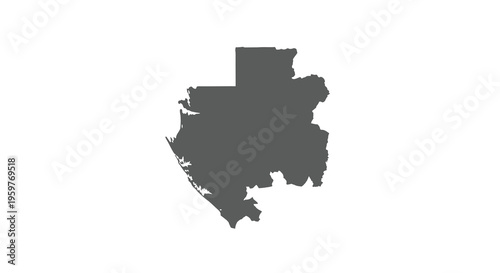 A stark black silhouette outlines the geographical shape of the nation of benin high quality professional