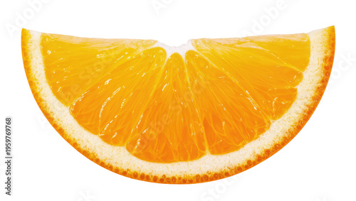 Photos Vibrant and juicy fresh ripe orange slice with visible pulp and segments, health