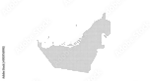 A dotted representation of the united arab emirates map against a white background high quality professional
