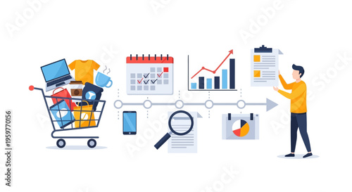 Digital E-commerce Strategy: Online Shopping, Sales Growth, Business Planning, Customer Journey & Data Analysis Process