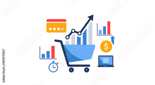 E-commerce Sales Growth and Optimization Analytics Icon Set