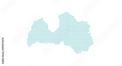 Abstract light blue dotted shape resembling a landmass or simplified geographic outline high quality professional detailed