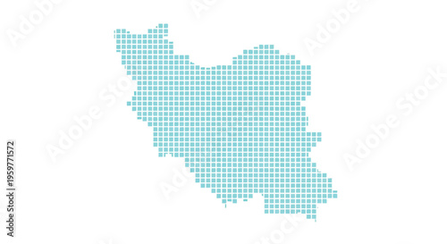 A teal pixelated map outline of south sudan digitally rendered with square blocks high quality professional