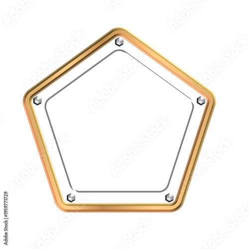 Luxury gold ornamental frame with scalloped shape, elegant decorative border isolated on white background vector SVG.