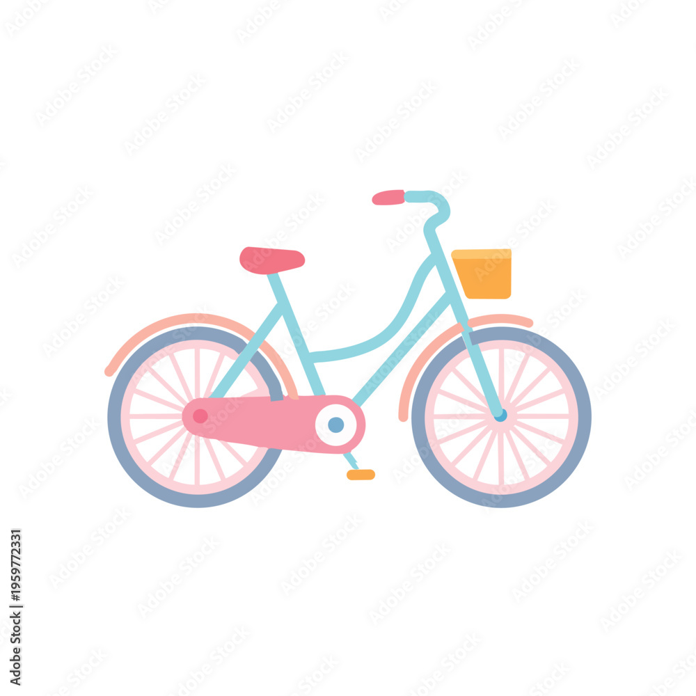Fototapeta premium Simple City Bicycle Flat Illustration