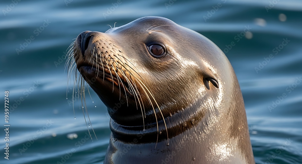 Obraz premium Closeup of Seal Head Above Water