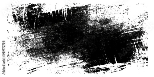 An abstract grunge black background featuring a vintage ink splat design with a rough textured paint border and dirty splatter elements on an old paper vector illustration