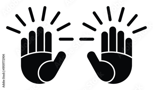 Hand Gesture Vector Illustration with Explosion Effect