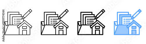 Property Portfolio Icon Different Style Outline Collection Set 