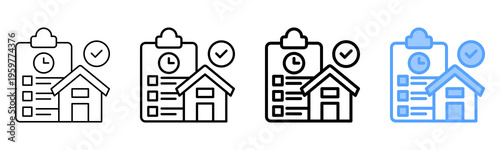 Property Planning Icon Different Style Outline Collection Set 