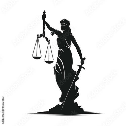 Lady justice holding sword and scales symbolizing law