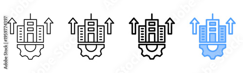 Urban Development Icon Different Style Outline Collection Set 