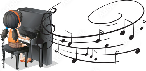 music notes on white background