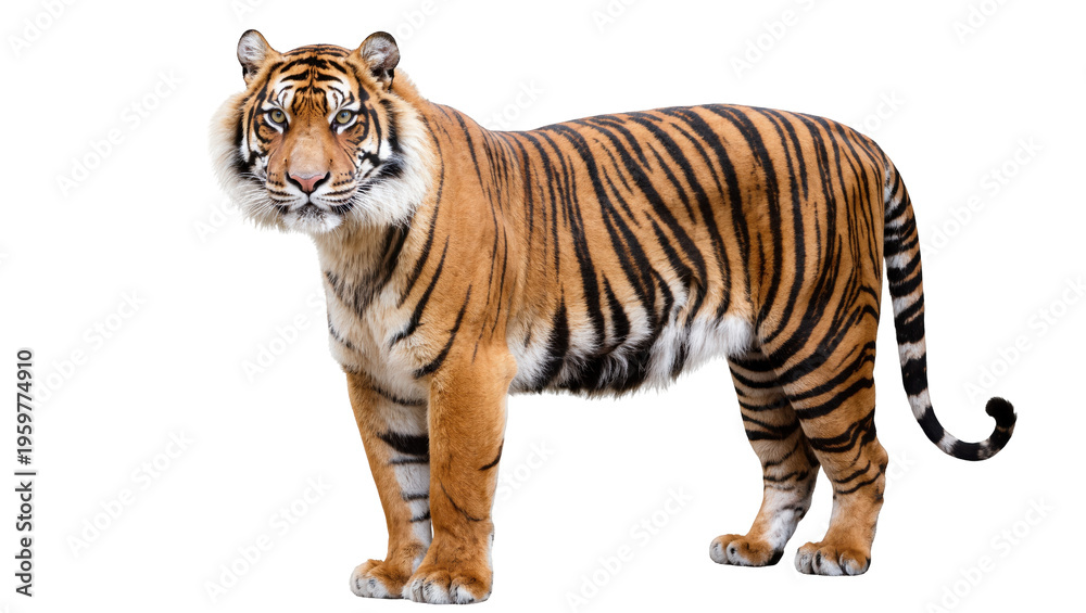 Obraz premium Graceful and powerful tiger, a beautiful large feline predator from the jungle