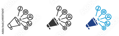 Marketing icon set multiple style collection	
