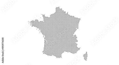 A dotted representation of france s geographical shape displaying its borders and coastline high quality professional