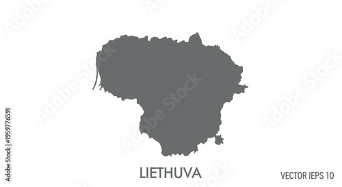 A grayscale map of lithuania showcasing its geographical boundaries and national identity high quality professional detailed
