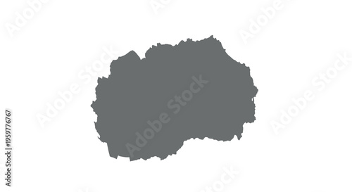 A stark black silhouette resembling an irregular landmass against a white background high quality professional detailed