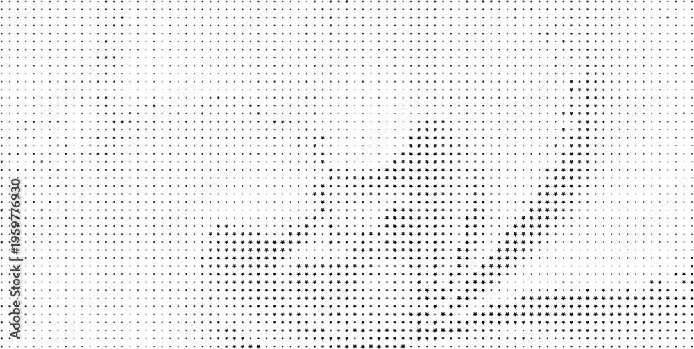 Fototapeta premium Sharp Black Star Halftone Pattern Forming Jagged Peaks, Black Star Halftone Sharp Peak Abstract Background