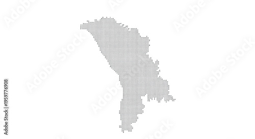 A dotted representation depicting the geographical outline of the country of moldova high quality professional detailed