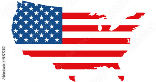 USA Map Flag Design