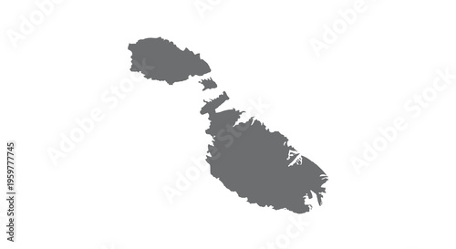 A silhouetted map of malta showcasing the island nation s unique geographic form high quality professional