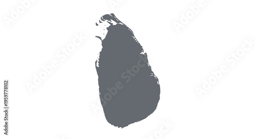 A grayscale outline depicting the island nation of sri lanka viewed from above high quality professional