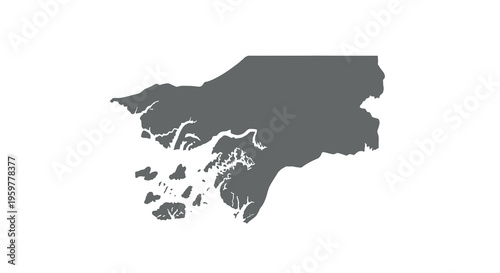 A black silhouette depicts the geographical outline of the gambia west africa high quality professional detailed