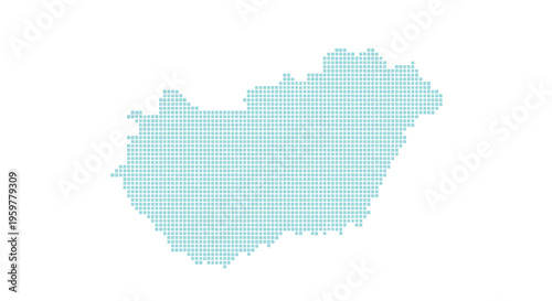 A teal pixelated map of slovakia rendered with a grid of small squares high quality professional