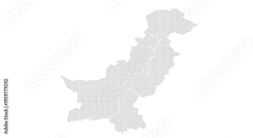 A dotted representation of pakistan s geographical shape rendered in grayscale tones high quality professional detailed