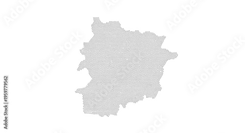 Abstract representation of a cloud formed by numerous tiny densely packed dots on white high quality