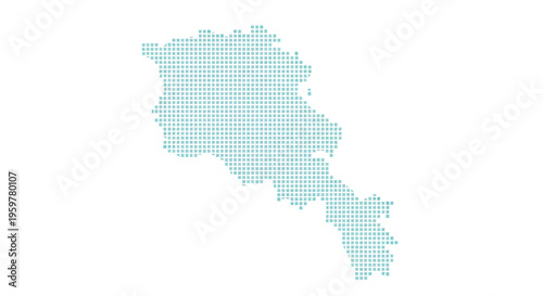 A teal dotted representation of the country of armenia showcasing its geographical shape high quality professional