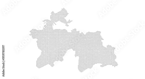 A grayscale dotted representation of a bear shape seemingly constructed from binary code high quality professional