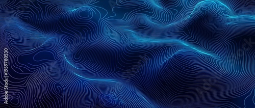 blue topographic lines background vector presentation design with blue lines