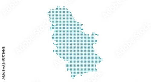 A teal dotted pixel art representation of the island nation of saint kitts and nevis