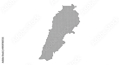 A dotted representation of lebanon s geographical shape against a plain white background high quality professional