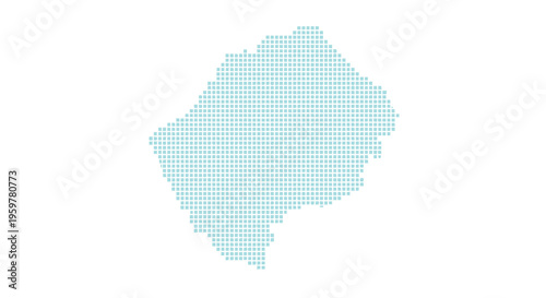 A teal dotted representation of the kosovo country map isolated on a white background high quality