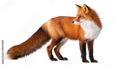 Foto A striking red fox with beautiful orange fur and white chest, majestic wildlife
