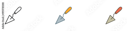 Masonry trowel tool icon for construction and bricklaying. building equipment and renovation work symbol. Vector Illustration.